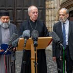 Justin Welby Instagram – The war in Israel and Gaza cannot be allowed to sow antisemitism, hatred and prejudice in the UK.

This morning at Lambeth Palace I was joined by Sheikh Ibrahim Mogra and Rabbi Jonathan Wittenberg to call for solidarity in our communities.

Sheikh Ibrahim and Rabbi Wittenberg spoke for their own communities and networks, of their deep pain for what is happening in Israel and Gaza and the sharp rise in antisemitism in the UK, but also of the comfort they have found in friendship forged across religious difference.

I pray that we remain united against all forms of discrimination. 

Read more at the link in bio.