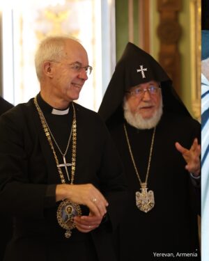 Justin Welby Instagram - The people of Armenia are not forgotten – not by God, and not by the Church. Today I began a two-day visit here, having been to Azerbaijan and Georgia earlier this week. 

I have long been praying for the people of Armenia – the first Christian kingdom. They were the first region to have the cross as their symbol; a symbol of struggle and pain. I’m so grateful for this chance to remind them that in their current struggle, our Armenian sisters and brothers are not forgotten by us, nor by God. 

Neither are the 120,000 refugees who have fled the Nagorno-Karabakh region – some of whom I will be meeting tomorrow. They remain in my prayers and the prayers of @thechurchofengland. 

In Azerbaijan on Monday, I met with political leaders and pleaded with them to break the cycle of violence, and protect the religious and cultural heritage of Armenian Karabakhs. 

And at the remarkable Peace Cathedral in Georgia on Tuesday, we prayed together for peace and reconciliation around the world. Together we asked God to refresh our love for non-violence, to refresh our love for our neighbours. May peacebuilding across borders of all kinds continue to be our hearts’ cry.

Read the full press release at the link in bio.
