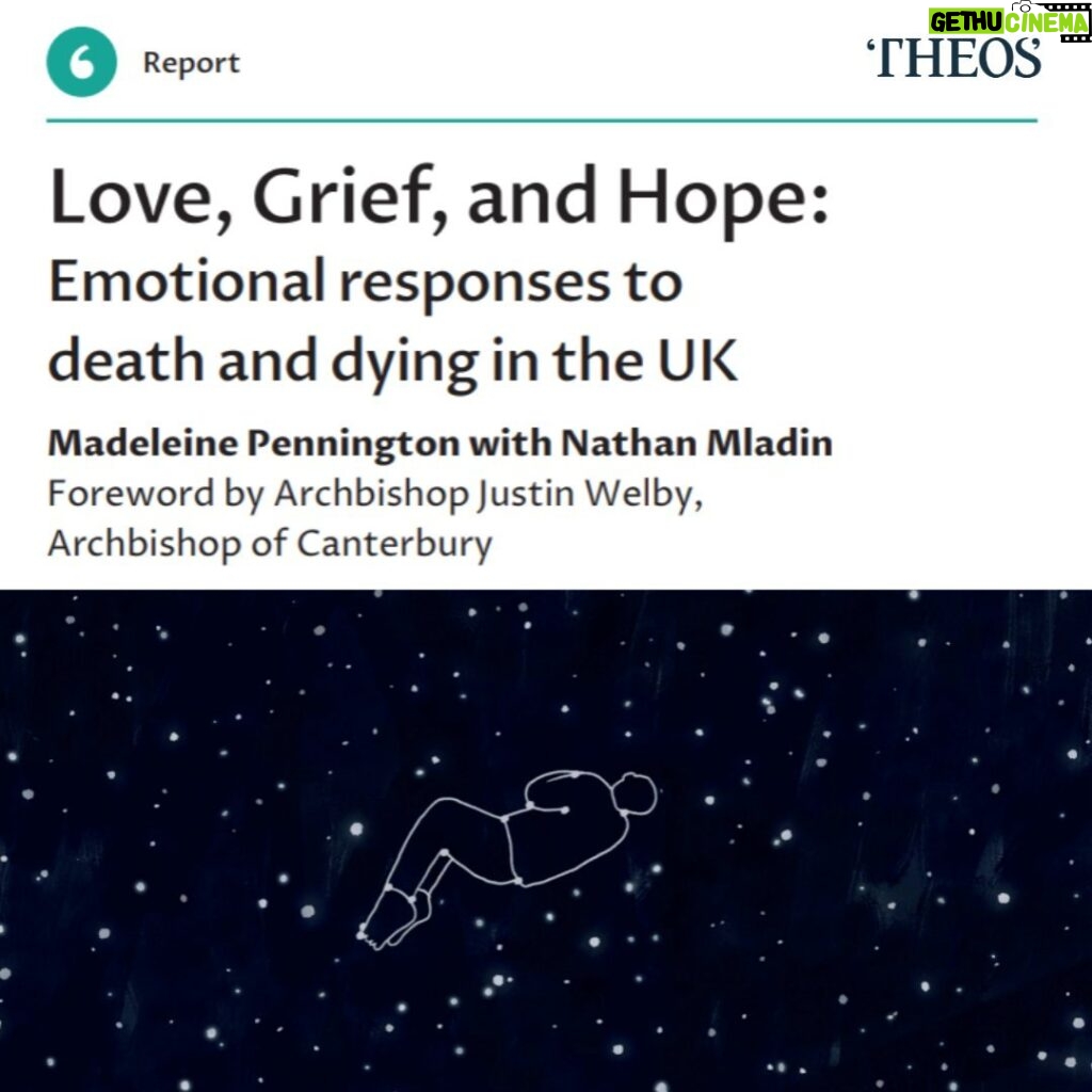 Justin Welby Instagram - I am glad to have written the foreword to Theos' latest report: Love, Grief and Hope: Emotional responses to death and dying in the UK. Everyone has to face the deaths of people they love, and the profound grief which can follow. When my mother died earlier this year, I found myself surprised by the complex feelings that arose, despite the fact that her death was not unexpected. I firmly believe that the Church – with its centuries of experience in walking with people at the end of their lives and caring for those who mourn – can help us navigate these complex feelings towards death, and the varied levels of preparedness that we can see across society, even in a landscape of increasing religious disaffiliation. You can find the full report via the link in bio. #DyingForBeginners