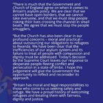 Justin Welby Instagram - Today’s decision on the Rwanda policy leaves desperate people fleeing conflict and persecution in limbo. I hope the Government will reflect and reconsider its approach. Let’s put aside the politics of division and work together to build an asylum system based on fairness, compassion and the God-given dignity of every human being.