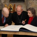 Justin Welby Instagram - Today I was delighted to receive an Apostles Edition of the @saintjohnsbible in honour and memory of Her Late Majesty Queen Elizabeth II. It was presented at Lambeth Palace by @saintjohnsabbey and University in Minnesota, USA, and is the first handwritten, illuminated Bible commissioned by a Benedictine monastery in 500 years. It will be housed for public view at @lampallib. It was good to meet those who have dedicated over 11 years to creating this Bible – using ancient practices to bring a fresh expression of God’s word into the 21st century, with the ultimate hope of reigniting faith in God and love for the Bible around the world. I pray their work will bear much fruit – and that by so diligently revealing the beauty of Scripture, many will come to faith in Christ.