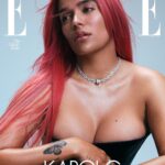 KAROL G Instagram - Estos días han sido locos, lindos, especiales y las bendiciones y las oportunidades no dejan de llegar 🤍🌸 Gracias @elleusa por esta invitación para ser la portada, por estas fotos tan lindas, por la admiración y el respeto y por este día que disfrutamos tanto 💕 Pdta: foto 8 MI FAVORITA! Y la tuya??? Editor-in-Chief: @ninagarcia Photographer: @zoeygrossman Stylist: @alexwhiteedits Hair: @evaniefrausto Makeup: @yumilee_mua
