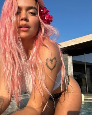 KAROL G Instagram - Para ti esta florecita 🌷 y para mi, este atardecer 🌅