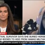Kaitlan Collins Instagram - Shani Ohana, who survived the attack in Israel by hiding in the bushes for nearly 9 hours, says she heard Hamas terrorists laughing as they massacred people from the Nova music festival. “They were laughing. Always shooting and laughing. You can hear in their voices that they were having fun.” She is, thankfully, safe with her family tonight. But so many aren’t.