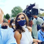 Kaitlan Collins Instagram – Waiting for takeoff with @stevereuters and @tonyu62. 🚁 White House Rose Garden