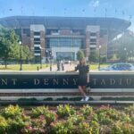 Kaitlan Collins Instagram – Best weekend with the best dad watching the best team in college football. #OleMess #WillAndersonFanClub Bryant–Denny Stadium