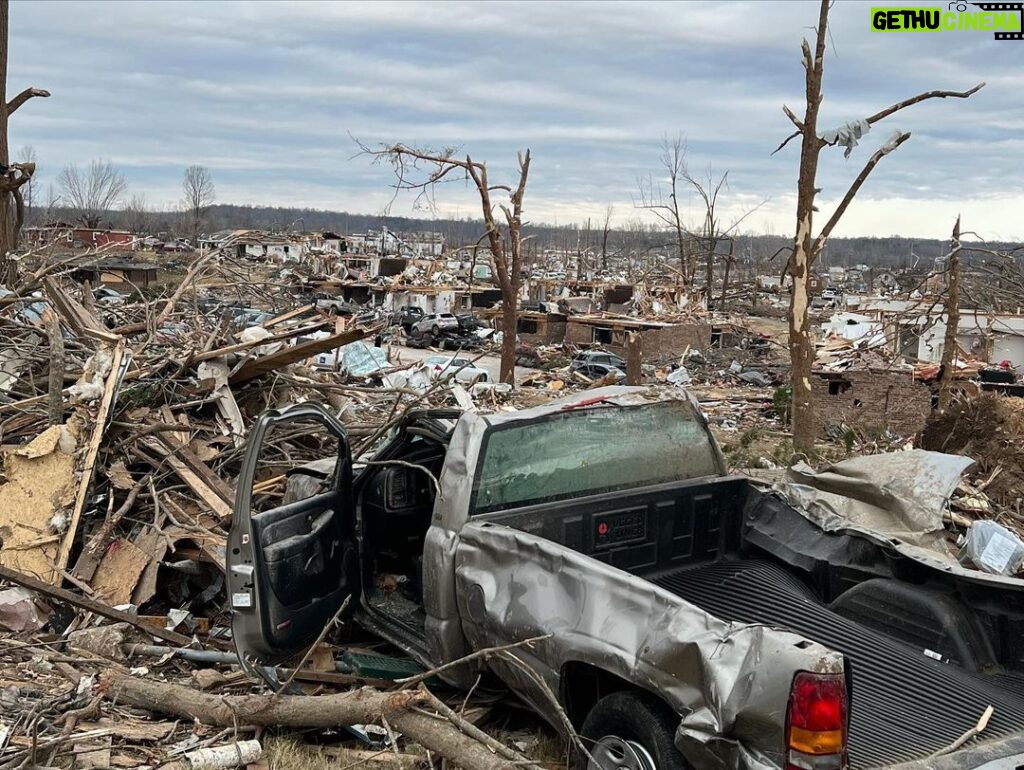 Kaitlan Collins Instagram - A deeply humbling day in Kentucky, where the devastation is almost overwhelming. I’m grateful to those like Greg who shared their stories of loss with us. It is immense. Please pray for these people, and donate to the Team Western Kentucky Tornado Relief Fund if you can. I’ll put the link in my bio. Dawson Springs, Kentucky