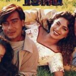 Kajol Instagram - This picture was taken once we had finished stomping on the hills of Switzerland for the day.. You can’t see how zapped we were or how we were like “Why does the sun set so late damnit ? “ .. What fab actors we were na ;) @ajaydevgn @iamjuhichawla #aamirkhan #indrakumar #hillsofswitzerland #ishq #workhardplaybetter #26yearsofishq