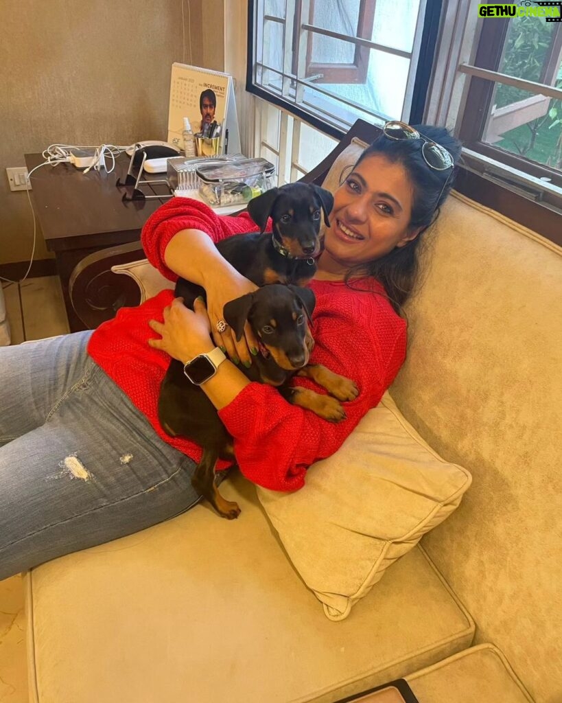 Kajol Instagram - #happychildrensday to my two babies.. who were this small exactly one year ago .. all of 2 kgs and struggling .. and now all big and grown up 🥲 #dogsofinstagram #doggo