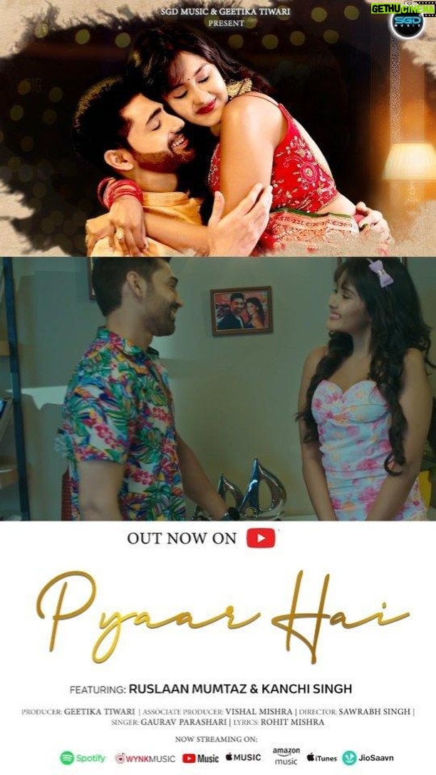Kanchi Singh Instagram - β¨ Today's the day our emotions take center stage! π We're over the moon to announce the launch of our official music video Featuring @ruslaanmumtaz & @kanchisingh09 !!ποΈπ π Let the emotions flow as we unveil this musical masterpiece in the new year with our very talented team: Producer: @geetika1011 Associate Producer: @vishal_mishra_1 Director: @sawrabhsinggh_9 Singer: @gauhravparasharri.gp Lyrics: @rohittmishrra_fida Director of Photography: @neetuiqbalsingh Recording Studio: @sgd.universal Editor: Adya Yadav DI Studio: Nes Media Colorist: Avishek Bhattrai Casting Director: @pravin.chandra Art Director: Shrinivas Costume Designer: @rashmik657 Make up & Hair: @vanita._.kajaniya Asst. Director: @singhonfire90, Sanju Gowda Asst. Editor: Vishal Singh Poster Design: @nishika_srivastava96 Executive Producer: @greatvish_ Production: @bioscope.pictures @eminentpicture . . . . #sgdmusic #sgdmusicproduction #pyaarhai #upcomingsong #releasingsoon #explore #teaser #releasingsoon