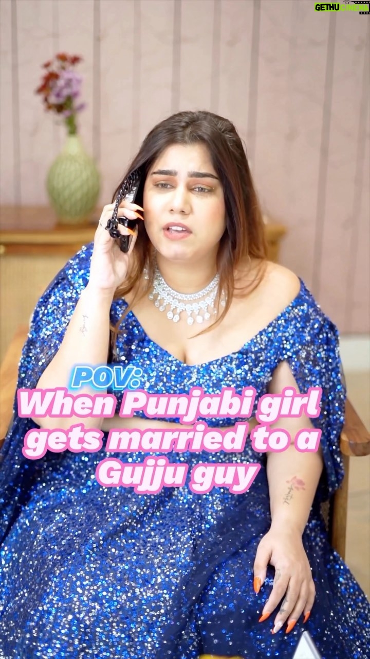 Kanisha Malhotra Instagram - POV: When a Punjabi girl gets married to a Gujju guy or vice versa. Tag Them👇 #wedding #comedy #weddingday #punjabbride #gujju #punjabi #shaadi #weddingseason #kanishamalhotra #funny #explore