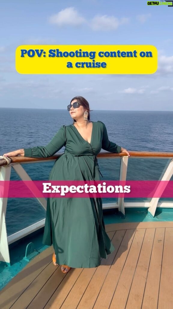 Kanisha Malhotra Instagram - Creating content is a tough job. For those who think it is easy. It ain’t! Specially in crowded places. Here is a BTS or rather an expectation vs reality of my recent cruise holiday. Have a look!! #cruise #expectationsvsreality #expectations #reality #comedy #comedyreels #funny #trending #viral #cruise #contentcreator #crowded #kanishamalhotra #travelwithkani #travelgram