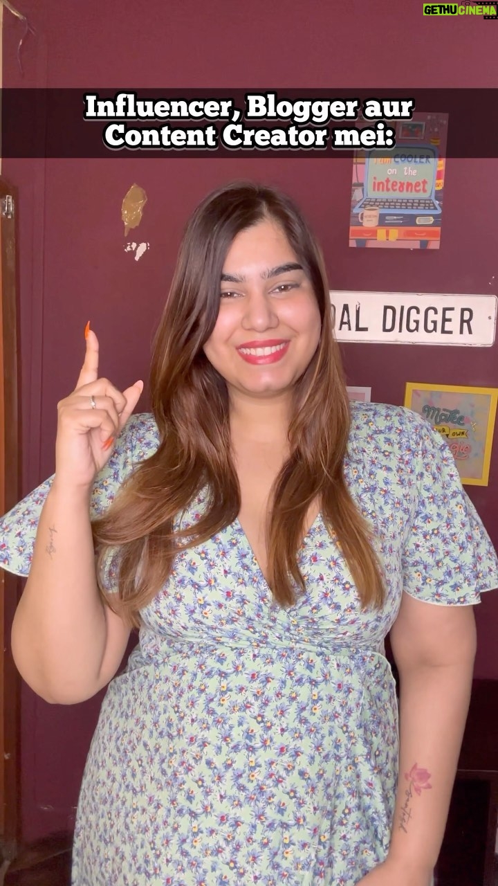 Kanisha Malhotra Instagram - If you always thought Blogger, Influencer & Content Creators are same, then no you are mistaken. Here is the difference: * A blogger is someone who writes regularly for an online journal or website. YES! Someone who writes about an experience or review a product but in written form. Blogger are not the ones who create video content on social media. Word ‘Blogger’ in itself is taken from ‘Blog’meaning a website where a person writes regularly about topics that interest them. * An Influencer is someone who inspires people into a way of live. One who exerts influence or guide others of their action. Someone people really look upto. That is why many influencers endorse brands & products as they have followers who might get influenced by what an influencer is recommending. Being an influencer is a responsibility as many people look upto them. * A content creator is someone who produces original content to entertain or give information to the audience mostly in the digital world. Influencers may not be content creators but many content creators might be influencers as their content widely influence a number of people. Hope this gives a clarity about what is what. Please let me know in the comment sections if I forgot something 😅😁 #contentcreator #content #influencer #blogger #socialmedia #socialmediamarketing #trend #trendingsongs #trending #kanishamalhotra