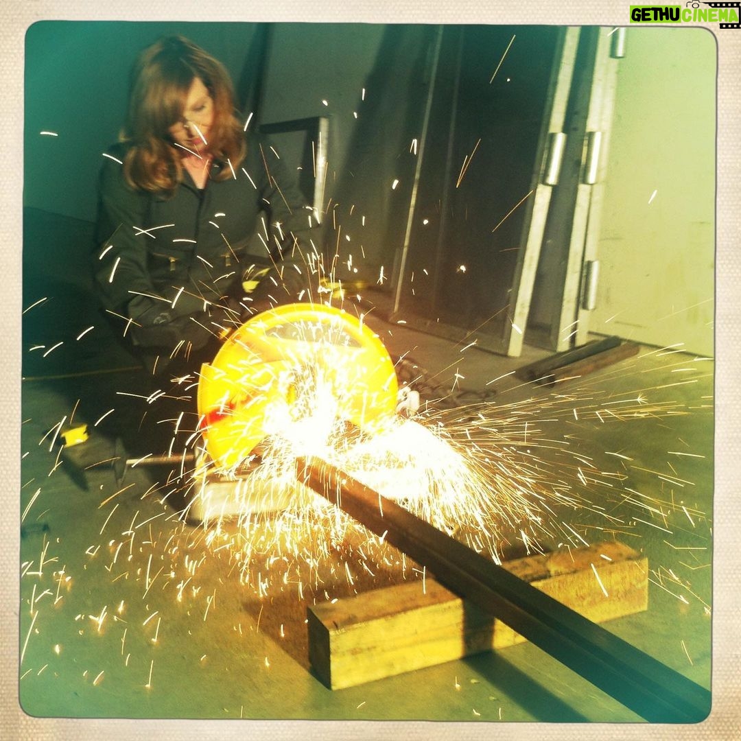 Kari Byron - 2.4K Likes - Sparks burn. Why are women makers always dressed up like a princess and then given a grinder for a photoshoot? I have posed for that shot so many times. In real life I wouldn’t be in a shop in a dress unless it was under my coveralls.