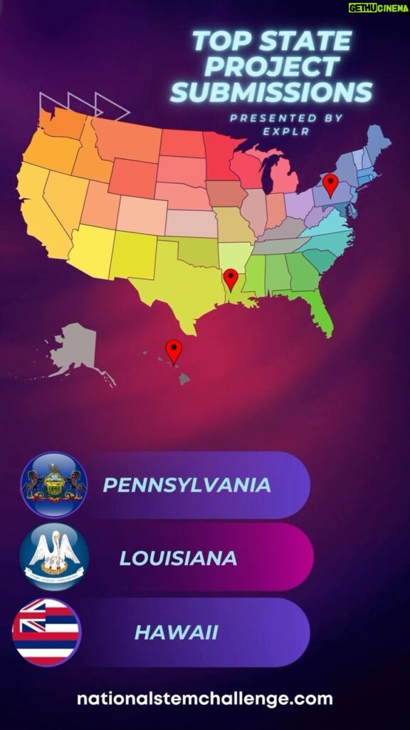 Kari Byron Instagram - Louisiana has entered the chat as the #NationalSTEMChallenge comes up on its final week! 💥🥊 Knocking Mississippi out of last week's top 3, the Pelican State made a smooth landing between the Keystone and Aloha States. Is this battle of the bayou settled once and for all? Will Taylor Swift's home state keep having The Best Day at the top submission spot? You can help decide! There's still time to get your state or school district in the running with student project submissions by Nov. 12th at nationalstemchallenge.com. #NationalSTEMChallenge #EXPLR #HighschoolScience #MiddleSchoolScience #ScienceFair #ScienceProject #STEMEducation #ScienceTeacher ScienceFairProject #ScienceProjects #YoungScientists #STEMLearning #STEM #STEMEducation #SeeItBeIt #CuriousMinds #STEMActivities #ScienceProjects #STEMpower #StemActivitiesForKids