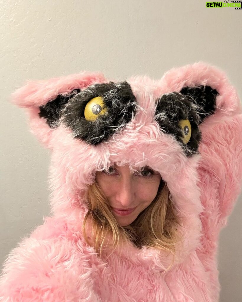 Kari Byron Instagram - Halloween snuck up on me. When my kiddo was little she was obsessed with the #lemurs at the @sanfranciscozoo She wanted to be a pink lemur so every night after work and she went to bed, I sewed. Pink SF Lemur is my forever back up costume. I have a mini version that usually gets loaned out too♥️