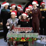 Kate Mulgrew Instagram - Merry Christmas to all, and to all a good night! 🥂🎄🎁 (Image discovered on the Star Trek: Voyager group on Facebook)