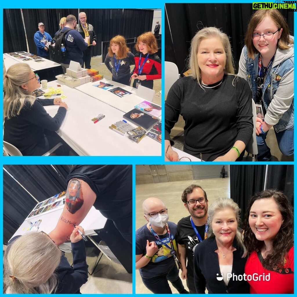 Kate Mulgrew Instagram - A weekend spent with my #StarTrek family - my deep gratitude for all who came out & shared their stories & love of Janeway. Especially to my littlest crew members, it is a delight meeting you, and you are truly the future of Trek! Some of you even inked Janeway & my signature on your arms in perpetuity 😱 Thank you for the gifts, kind words, & love of Prodigy - this was my first US convention since Prodigy's launch! A joy to see how much you love our work. As HoloJaneway says: We've only just begun! 🚀🖖🏻☕️ @startrekmissions @mingchen37 @bagelasana @trekgeeks @womenatwarp @thomas.marrone