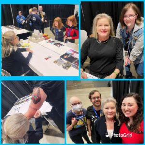Kate Mulgrew Instagram - A weekend spent with my #StarTrek family - my deep gratitude for all who came out & shared their stories & love of Janeway. Especially to my littlest crew members, it is a delight meeting you, and you are truly the future of Trek!

Some of you even inked Janeway & my signature on your arms in perpetuity 😱
Thank you for the gifts, kind words, & love of Prodigy - this was my first US convention since Prodigy's launch! A joy to see how much you love our work. As HoloJaneway says: We've only just begun! 🚀🖖🏻☕️ 

@startrekmissions @mingchen37 @bagelasana @trekgeeks @womenatwarp @thomas.marrone