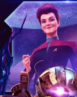 Kate Mulgrew Instagram - A cross-posted thread of photos from my Twitter:

1. Tiny Janeway from @startrekexo6 paid me a visit and caught me up on all the #StarTrek news! Everyone has been very busy.
2. She said that you all loved the new trailer for #StrangeNewWorlds, welcome to the family! Helming a series isn't for the faint of heart, but @ansonmount is up to the job.
3. A great deal of fun was had on the @startrekthecruise , which I will be part of once again in 2023. Tropical beverages may be consumed in greater quantites and I will need @robert_picardo to be ready with hangover remedies. 🍹🍹
4. Also, Star Trek Online had several ships become canon - this is applauded by both Admiral and Marshal Janeway, although my mirror counterpart gave off more of an "about time!" vibe. 🚀 Well done, @trekonlinegame & art by @thomas.marrone (apologies on cut-off photo)
5. She also says Q is back making trouble, and what's this I hear about collaborating with the Borg Queen??? 😱 That won't end well! I will keep an eye on this situation as it develops. #StarTrekPicard 
6. #StarTrekProdigy continues to do very well and it warms my heart to hear all your littles love Hologram Janeway! Keep those pics of your cadets coming! All 10 eps are now on @startrekonpplus if you need to catch up on the USS Protostar's adventures. @nickelodeon 
7. And with that, she concluded her debrief and had to head back to Starfleet HQ. Keep up the good work, Team Trek! 🖖🏻