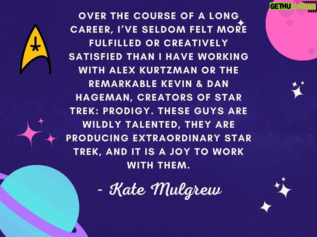 Kate Mulgrew Instagram - 🚀 @alexkurtzmanofficial Kevin & Dan Hageman Michelle Paradis @terrymatalas @importantscience @alonsomyers 🚀 #StarTrek #StarTrekProdigy #TheManWhoFellToEarth #StarTrekSNW #StarTrekPicard #StarTrekLowerDecks #StarTrekDiscovery #BoldlyGoing