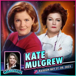 Kate Mulgrew Instagram - On July 29, I'll be appearing at @galaxyconraleigh with quite a few of my fellow Starfleet officers. Will I see you there?

There will be panels, autographs, selfies, and photo ops - see you soon, crew! 🚀

More info: GalaxyCon.com