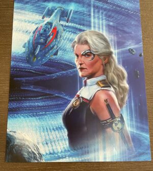 Kate Mulgrew Instagram - I'm bringing 40 8x10s of Mirror Janeway from @trekonlinegame to @phoenixfanfusion this weekend! You can choose it as your signed photo at the table. Doesn't she look killer? 

Thanks to Thomas Marrone @thomas.marrone for designing these - he'll be at his own booth on the show floor 🚀