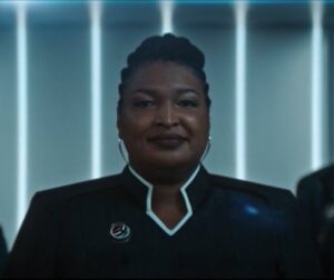 Kate Mulgrew Instagram - Welcome to the Federation, Madame President! A great honor to have you among our ranks. @staceyabrams #startrekdiscovery #startrek

This trailblazing woman works tirelessly to champion voting rights and fair elections. She has my full support in her campaign for governor. Donate now: 
https://staceyabrams.com