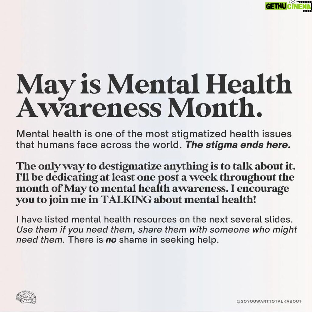 Katherine Langford Instagram - Heading out of May, as the world continues to move forward and adapt there'll be changes that some will be happier to embrace than others. 1 in 5 adults suffers from a mental illness, and by the time this pandemic is over that number is likely to double. Sharing this as a reminder to continue important conversations and checking in on yourself and each other. These are some great links attached. Hope they're helpful 💙