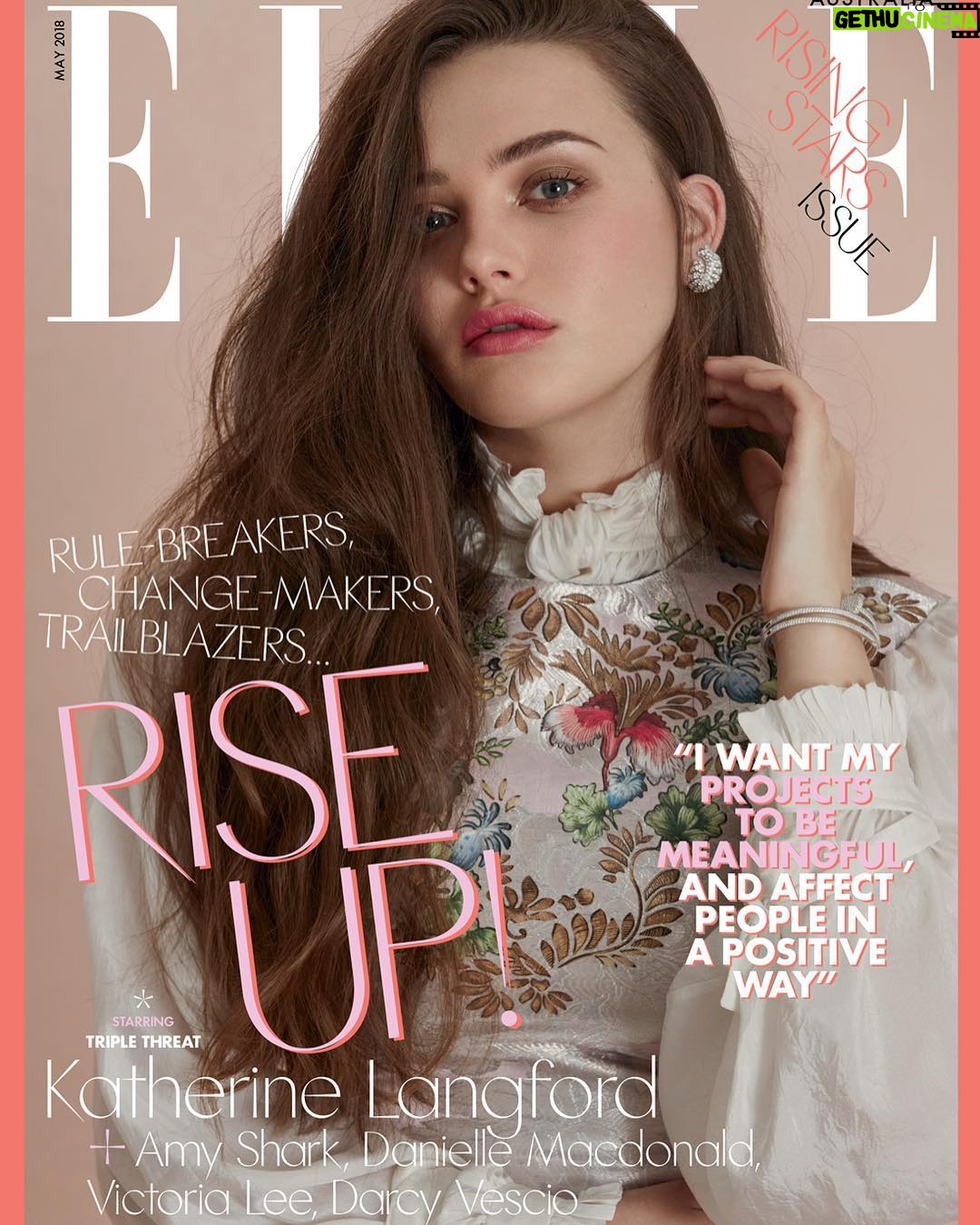 Katherine Langford Instagram - Thankyou ELLE Australia for having me on the cover! So excited I was able to shoot this and talk all things art and equality with @elleaus back home π¦πΊπ Link in bio ~~~
