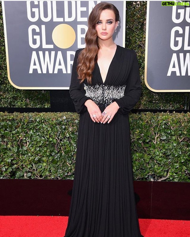 Katherine Langford Instagram - Last night was surreal and special for so many reasons ✨ Congrats to all the nominees and winners, and thankyou to everyone who wore black in support of the #timesup movement. This was my first Golden Globes, and it couldn't have been a more poignant, inspiring, or memorable night 🙏 Golden Globe Awards