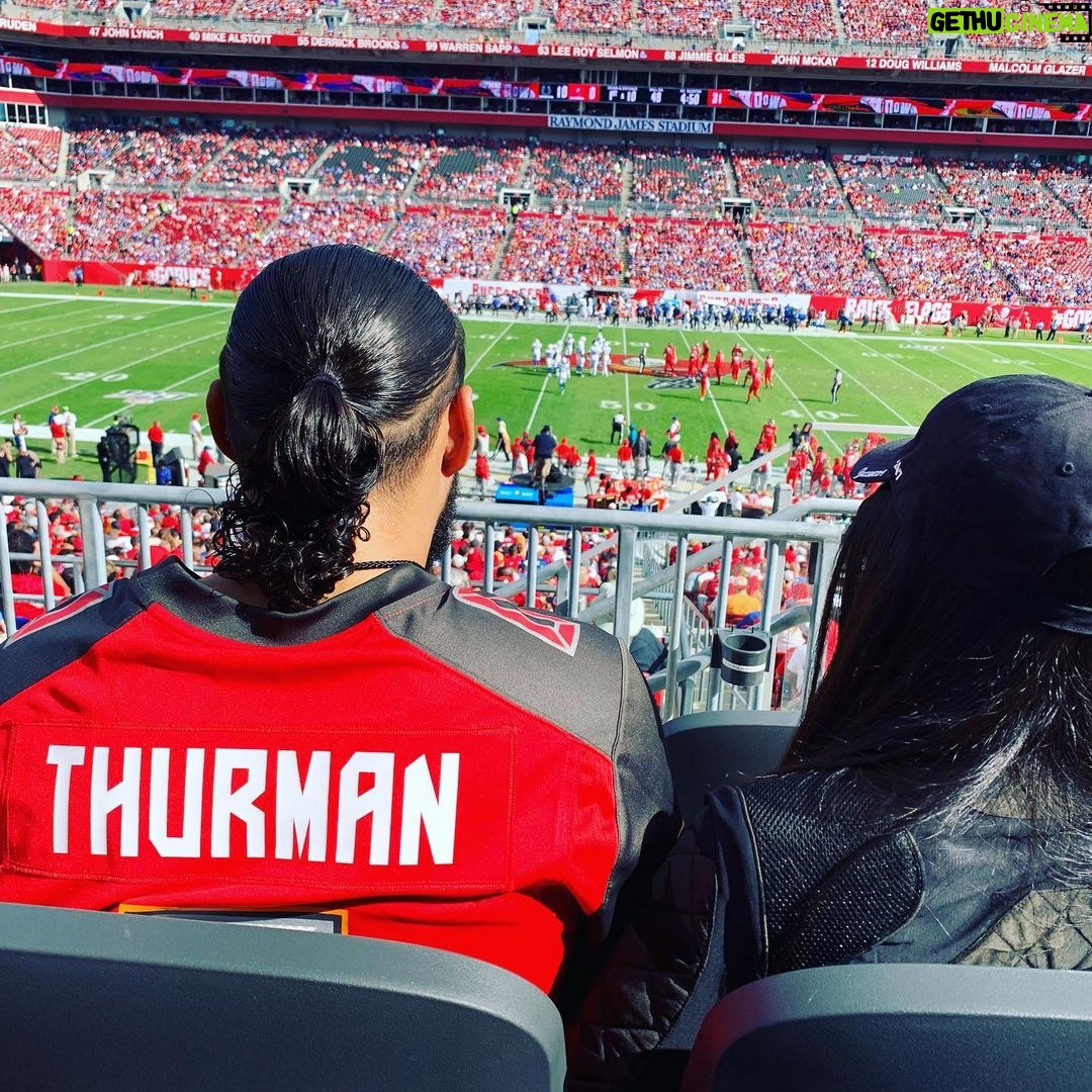 Keith Thurman - 8.3K Likes - Thanks for the sparring session today Captain Fear! Great day at @rjstadium and BIG win for the @buccaneers!! #GoBucs #OneTime