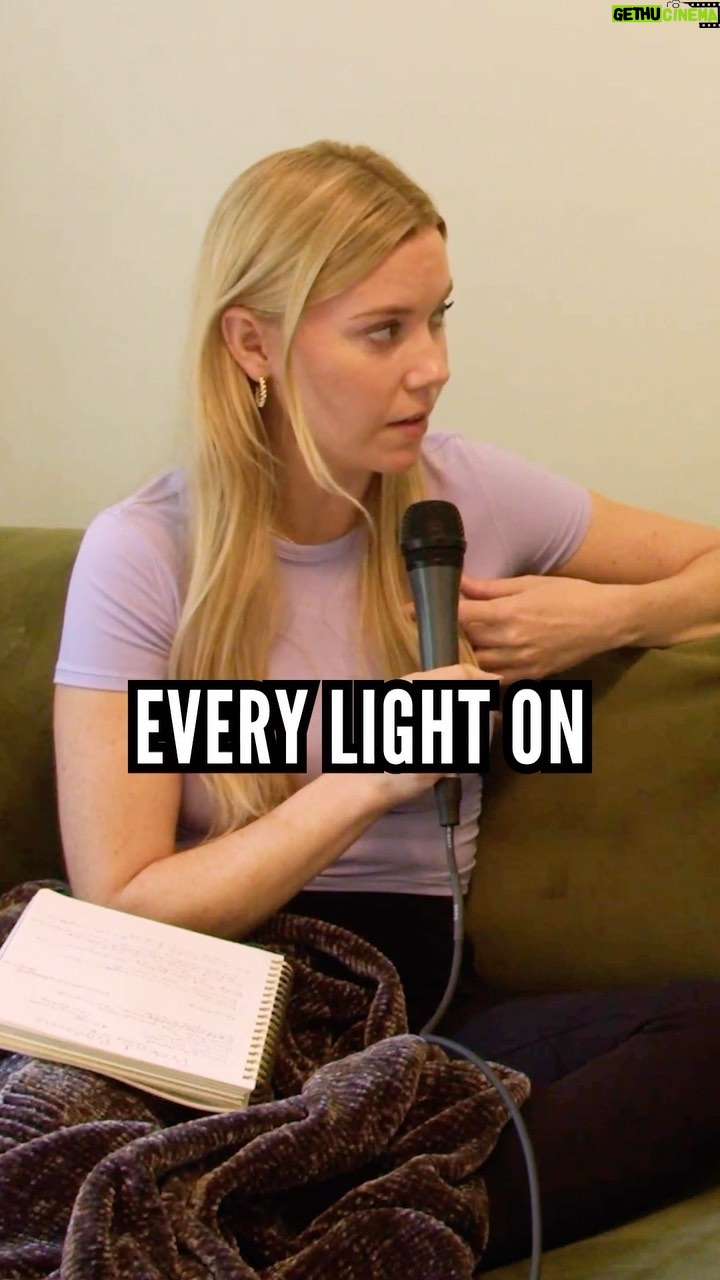 Kelsey Cook Instagram - We reached a compromise somewhere between a lantern and the surface of the sun 🕯️ Episode 2 of Pretend Problems Podcast drops tomorrow! Go listen to episode one if you haven’t yet! #comedy #relationships #dating #reels #homedecor