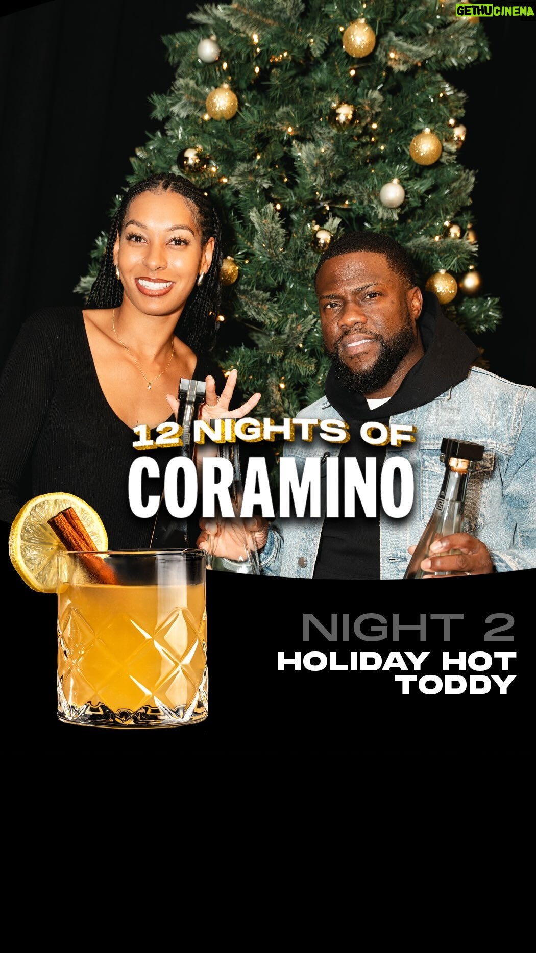 Kevin Hart Instagram - 🎁 12 NIGHTS + CHANCES TO WIN $400 🎁 12 Nights of Coramino is back! Our gift to you? Each night we’ll drop a festive Gran Coramino cocktail and a trivia question. Answer correctly in the comments and you’ll have the chance to win $400 Welcome to the 12 Nights of Coramino Enter the answer to tonights question in the comments section below for a chance to win $400 each night —— TONIGHT’S COCKTAIL -—— Night 2: Holiday Hot Toddy 2oz Gran coramino Anejo 4oz Hot Water 1.5oz Lemon Juice 1oz Honey 0.5oz Cointreau (triple sec) Cinnamon Stick Lemon Wheel —— TONIGHT’S COCKTAIL -—— HOW TO ENTER: - Type your answer in the comments section below - Must be following @grancoramino - Tag #12nightsSweepstakes - Must be 21 years or older We will contact you if you’re the lucky winner via DM only from this page. Visit the link in bio for official rules. NO PURCHASE NECESSARY. Void where prohibited. Open only to legal residents of the 50 U.S./D.C., 21 years of age or older. Entry period ends: 11:59 PM PT on 12/21/23 Subject to full Official Rules: https://apparel.grancoramino.com/sweeps Sponsor: Gran Coramino ®