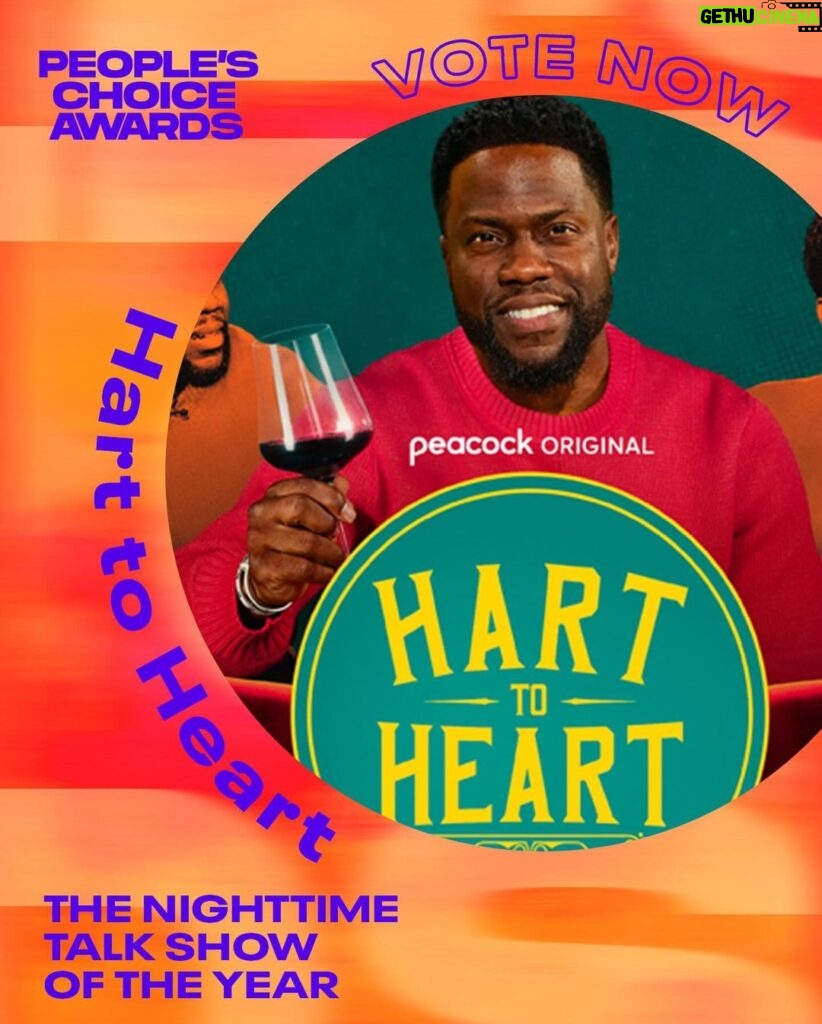 Kevin Hart Instagram - ATTENTION: Awards season is heating up and the people have spoken… 🗣️ Our shows #HartToHeart and #RealityCheck have been nominated for a @peopleschoice award!!! 👏 Make sure you go and vote today! #PCAs @peacock