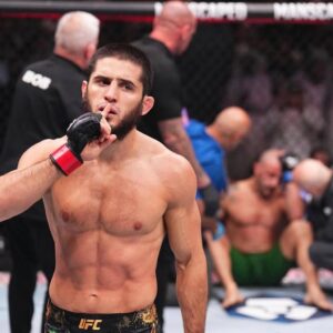 Khabib Nurmagomedov Instagram - Best fighter in the world today 🔝

Love you Brother and congratulations @islam_makhachev 

Если вы меня спросите где я был? почему не был в углу, я уже отвечал на этот вопрос, я не хожу на бои, не бываю в углу и я полностью оставил все что связано с мма.
Прошу принять мое решение также, как это приняли мои братья друзья и спарринг партнеры.

То, что достигла наша команда, навсегда будет  в истории этого вида спорта.

If you guys ask me where have I been? Why wasn’t I in the corner, I already answered this question, I don’t go to fights, I don’t go to the corner and I completely left everything related to MMA.

I ask you to accept my decision the same way as my brothers, friends and sparring partners did.

What our team achieved will forever be in the history of MMA.

#Alhamdulillah