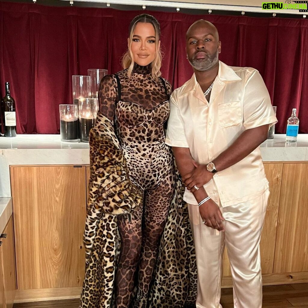 Khloé Kardashian Instagram - Happy birthday to Mr Good Vibes, the silk man himself. Silk sonic has nothing on you. You are the king of silk, vintage wine, watches, jewels, goblets (and so much more)… you are the one who knows everyone. I swear you have more contacts than a phone book but you’re as cool as a 🐈‍⬛ happy birthday to Mr Good Vibes. You always bring the vibes! I hope today you feel all the love and all the great vibes coming your way! Love and blessings Corey 🤍🤍🤍