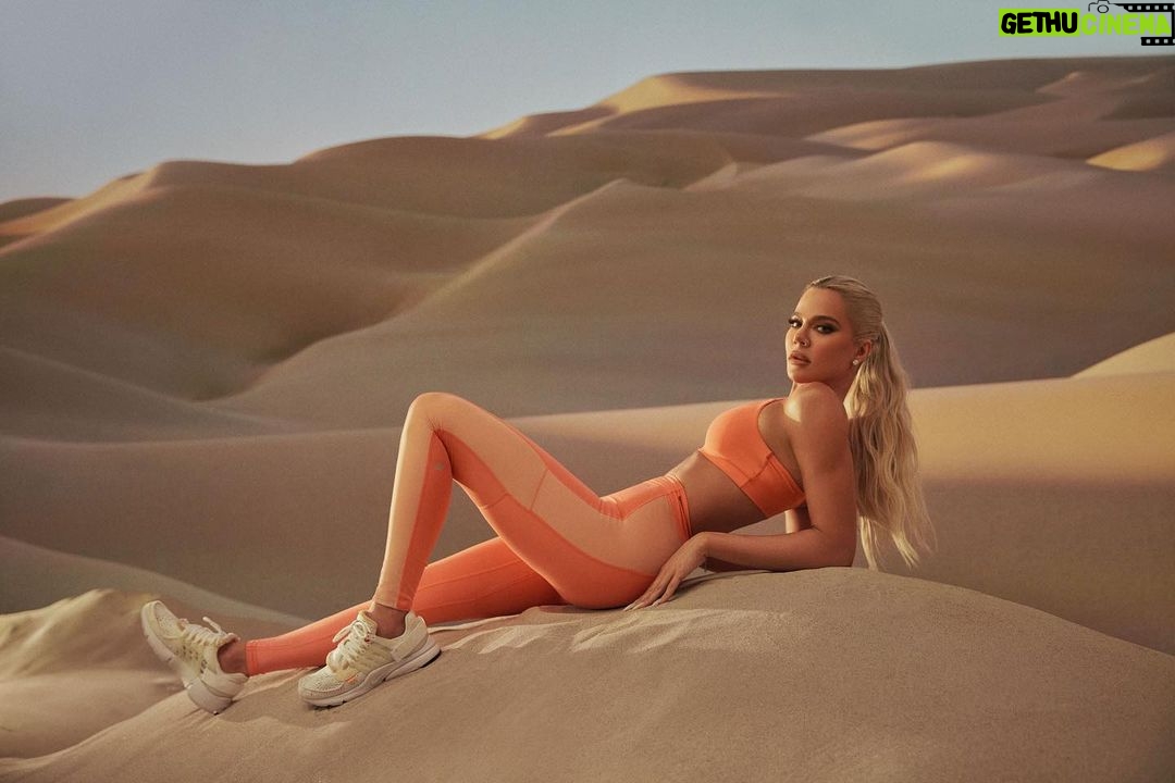 Khloé Kardashian Instagram - Name a better duo. The Principal Low Impact Bra and Motion365+ High Waisted Bungee Legging in St. Tropez Coral are everything 🍑 #Fableticspartner #FableticsxKhloé