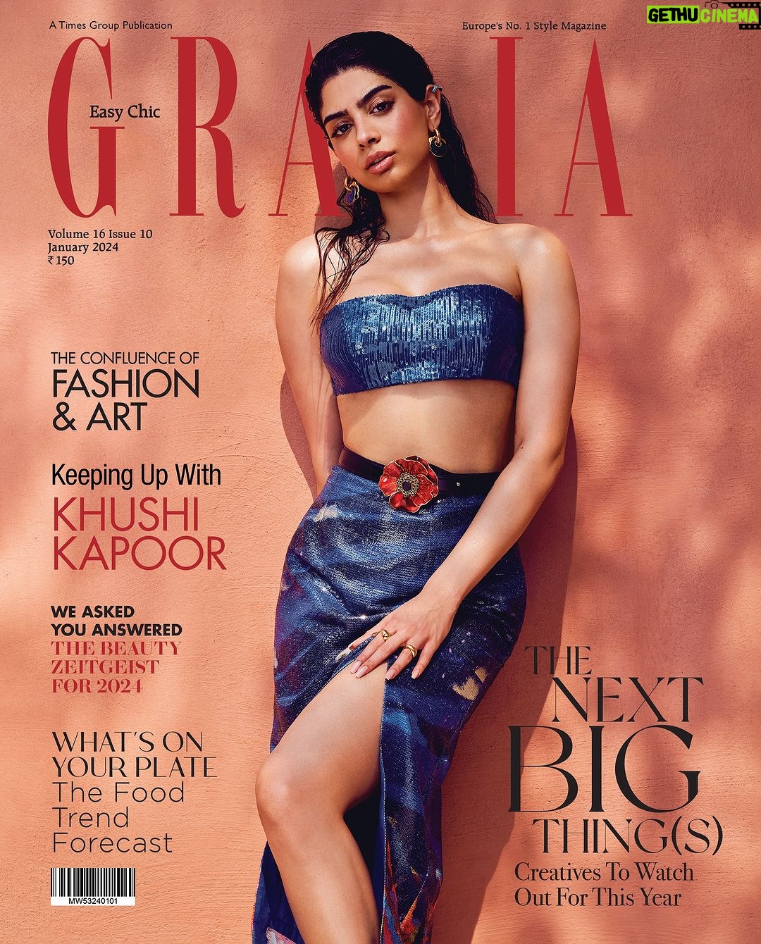 Khushi Kapoor Instagram - She might just be getting started with her career, but Khushi Kapoor is in it for the long-haul. As we kickstart 2024 with Khushi Kapoor on our cover, here’s taking a look at the trendsetters for the year as recommended by industry stalwarts, and all things new and shiny. Khushi is wearing a sequinned bandeau, sequinned skirt, embellished belt, all AFEW Rahul Mishra; enamel diamond ear cuffs, RAF; drop enamel earrings, flower charms, all Love Letter; stackable ring, sculpted ring (part of a set), both Misho Photograph: Sushant Chhabria Fashion Director: Pasham Alwani Words: Pratiksha Acharya Hair: Aanchal Morwani at Versis Entertainment Make-up: Tanvi Chemburkar at Versis Entertainment Assisted by (styling): Nishtha Parwani Fashion Intern: Karena Vinaik Production: Yusuf Lokhandwala #GraziaIndia #KhushiKapoor #Khushi #JanuaryCover #2024 #2024Cover