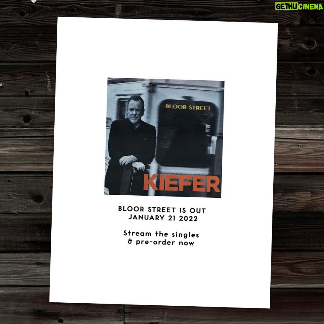 Kiefer Sutherland Instagram - Notes from the studio - 'Bloor Street'. Stream the track and pre-order the album from the link in the bio. #bloorstreet