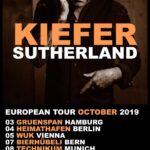 Kiefer Sutherland Instagram - More dates announced for Austria and Switzerland next October. Tickets on our website. Www.kiefersutherland.net