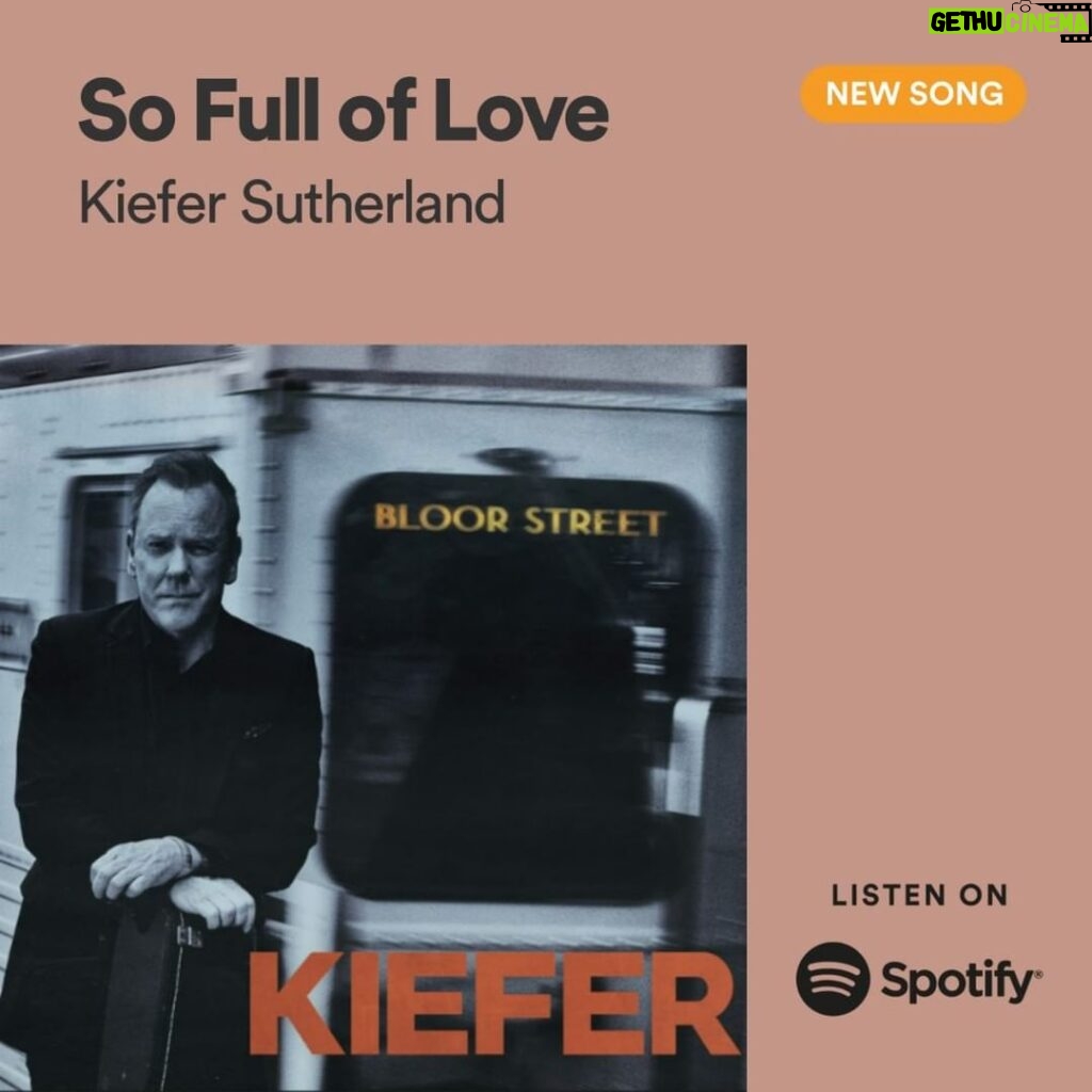Kiefer Sutherland Instagram - Are you enjoying Kiefer's latest single, ‘So Full Of Love’? Big thanks to @spotify for adding it to New Music Nashiville, Live Country and New Music Friday playlists around the globe! Check out the playlists on Spotify.