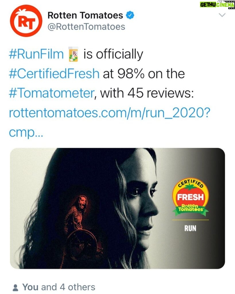 Kiera Allen Instagram - I’m breaking Instagram etiquette and posting a Twitter screenshot because.... well. Yeah. #RUNfilm is on @hulu at MIDNIGHT ET TONIGHT! And that’s thanks to so many more people than I could tag here, but I am deeply grateful to them all.