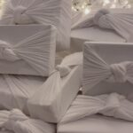 Kim Kardashian Instagram – Wrapping gifts in our family is always such a fun family tradition to see what each family member did and their vibe for the year. Each represents us so well! 
I did all white SKIMS cotton jersey t shirt fabric. I’m excited to reuse it and make other things.
Kylie did a festive Santa print.
Kravis a simple green cool wrapping. 
My mom a shiny metallic red wrapping. 
Kendall did a chic blue and white print with green bow. 
Rob wrapped everything in a festive snowman print with a white bin that has these soft ball shape.
Khloe did a gorgeous monochromatic green with green ribbon.