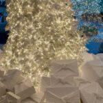 Kim Kardashian Instagram - Wrapping gifts in our family is always such a fun family tradition to see what each family member did and their vibe for the year. Each represents us so well! I did all white SKIMS cotton jersey t shirt fabric. I’m excited to reuse it and make other things. Kylie did a festive Santa print. Kravis a simple green cool wrapping. My mom a shiny metallic red wrapping. Kendall did a chic blue and white print with green bow. Rob wrapped everything in a festive snowman print with a white bin that has these soft ball shape. Khloe did a gorgeous monochromatic green with green ribbon.