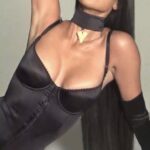 Kim Kardashian Instagram - DROPS TOMORROW: NEW @SKIMS STRETCH SATIN. Our lustrous late night intimates, now elevated with a bold heart pendant designed by creative @__venedacarter. Drops tomorrow, December 14 at 9AM PT / 12PM ET. Join the waitlist for early access to shop. Photos: @donnatrope