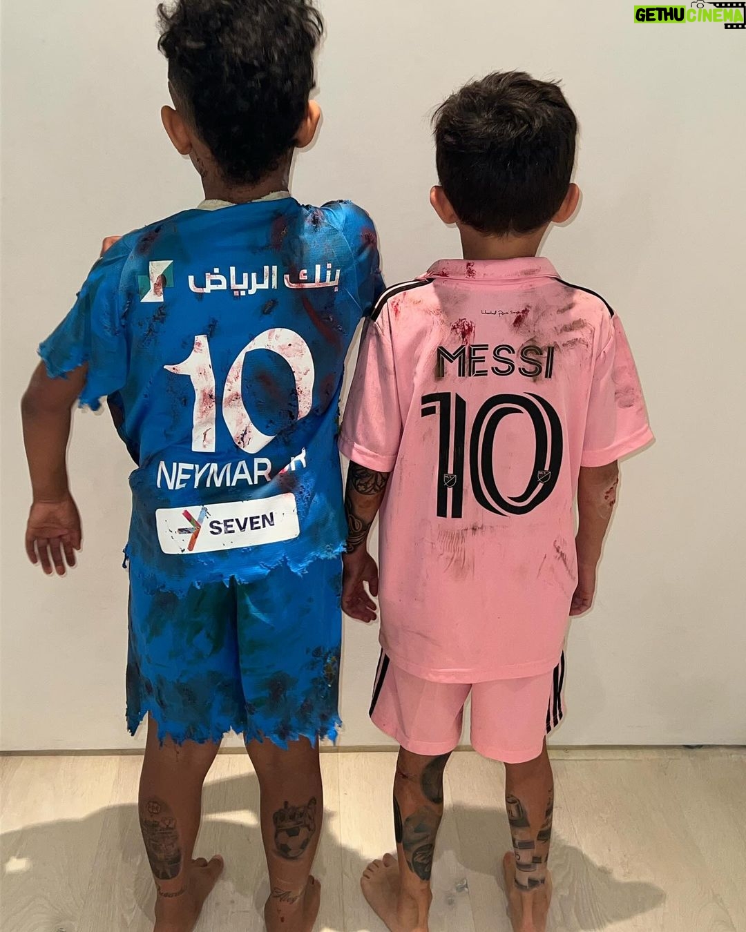 Kim Kardashian Instagram - Saint as Zombie Neymar JR.