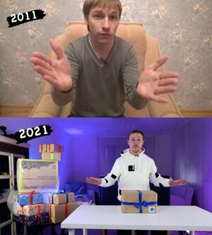 Konstantin Pavlov Instagram - Сегодня у меня день рождения, но более значимым для меня является другая дата, а именно 23 ноября 2011 года, день, когда я создал канал Костя Павлов, и было это 10 лет назад! 😲 на фото первое и последнее видео на канале на данный момент!