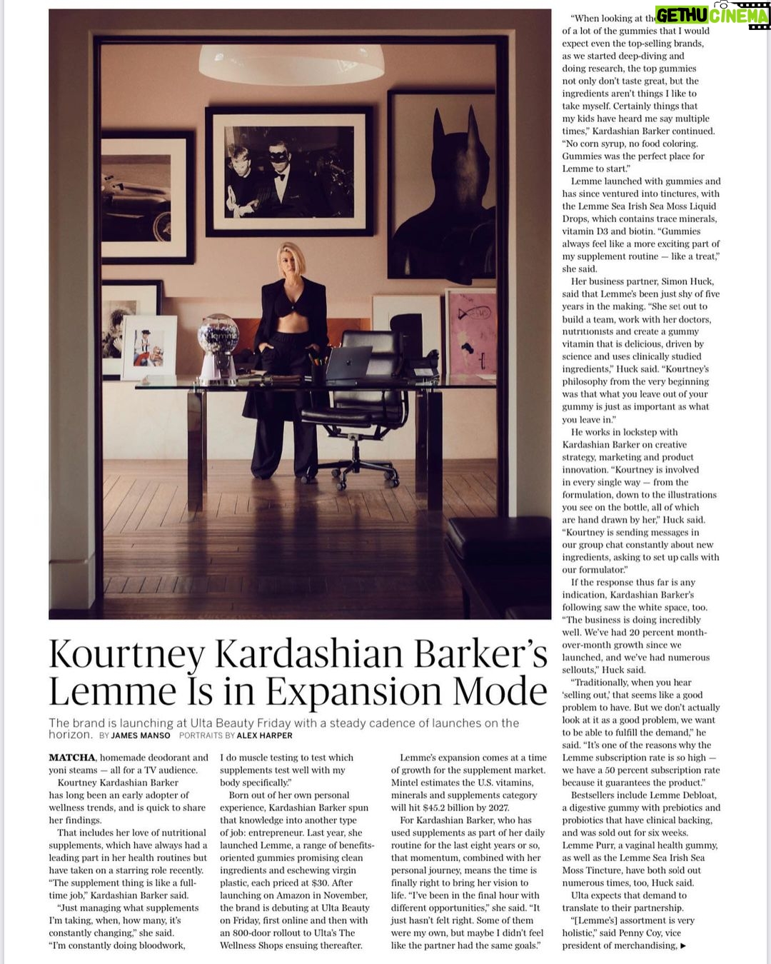 Kourtney Kardashian Barker Instagram - It’s giving @lemme expansion. Thank you Beauty Inc. @wwd for this cover and talking all things Lemme. So grateful. Photographer: @alexgharper Stylists: @chloeandchenelle Makeup: @leahdarcymakeup Hair: @dimitrishair