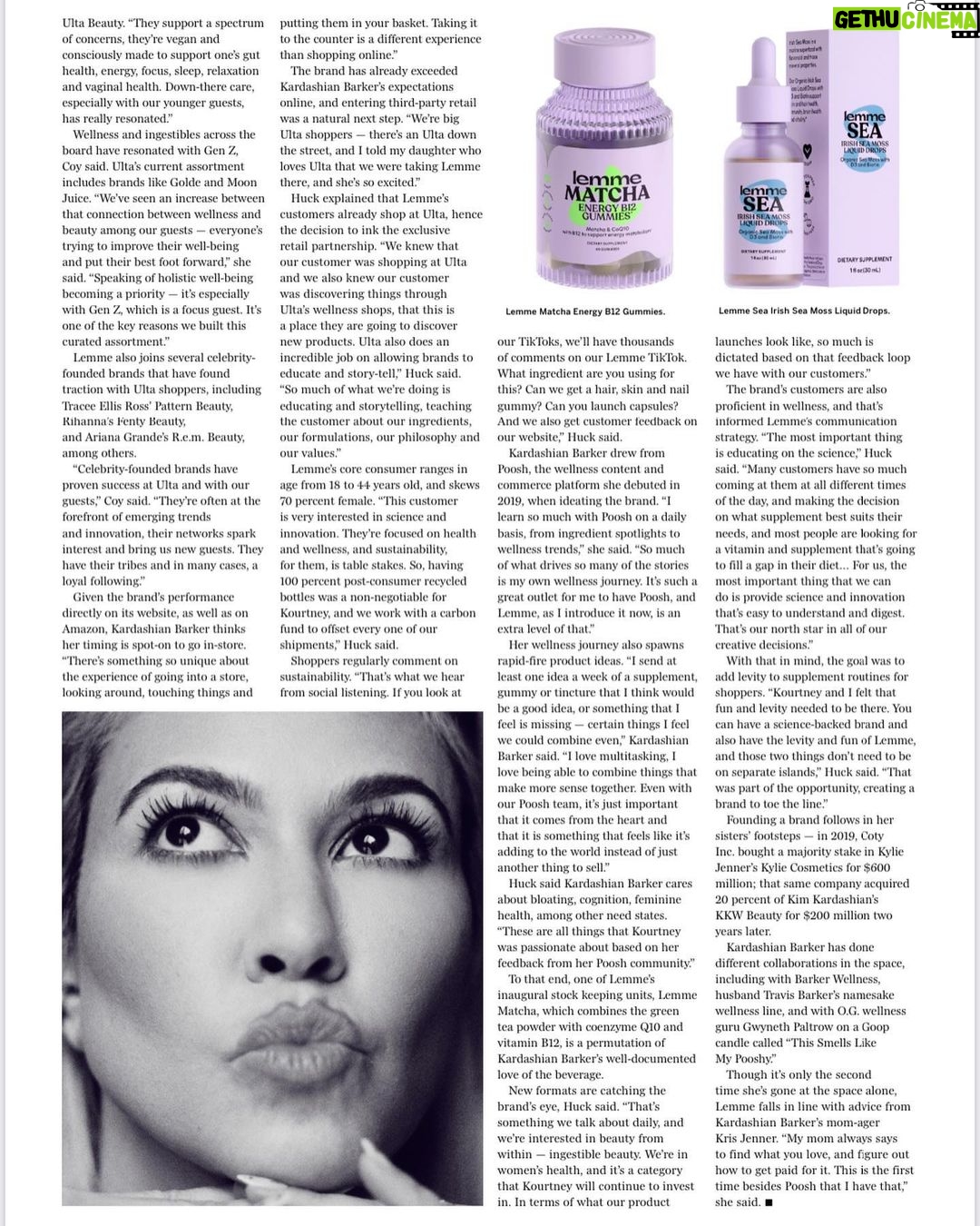 Kourtney Kardashian Barker Instagram - It’s giving @lemme expansion. Thank you Beauty Inc. @wwd for this cover and talking all things Lemme. So grateful. Photographer: @alexgharper Stylists: @chloeandchenelle Makeup: @leahdarcymakeup Hair: @dimitrishair